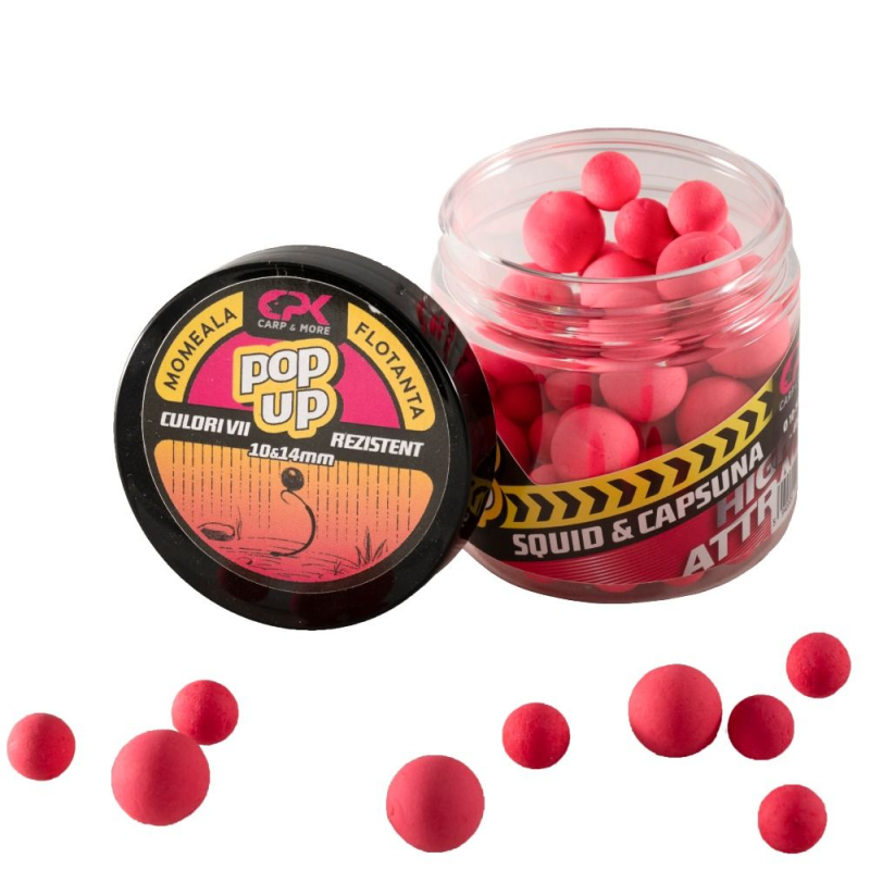 CPK Pop Up Boilies 10-14mm 40g Tintenfisch-Erdbeere
